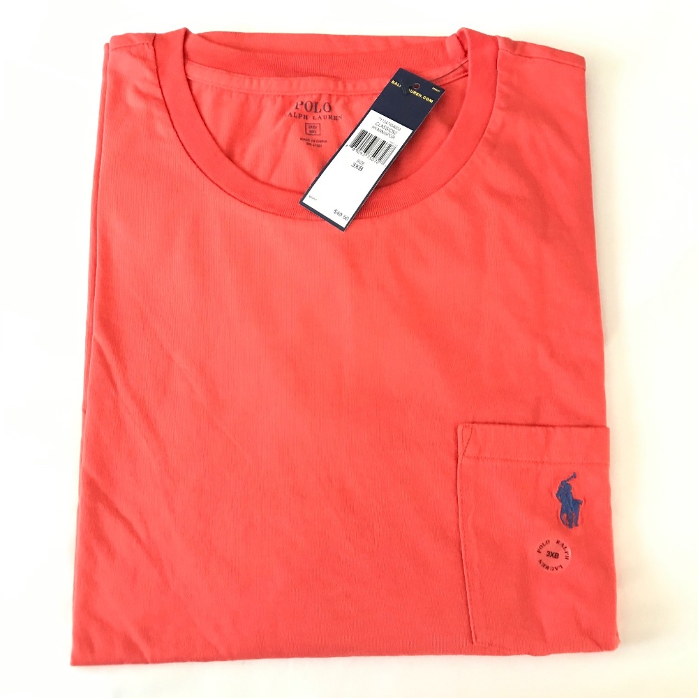 POLO RALPH LAUREN Men’s 3X T-Shirt Orange NWT Short Sleeve